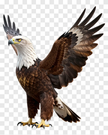 Realistic Bald Eagle With Outstretched Wings PNG