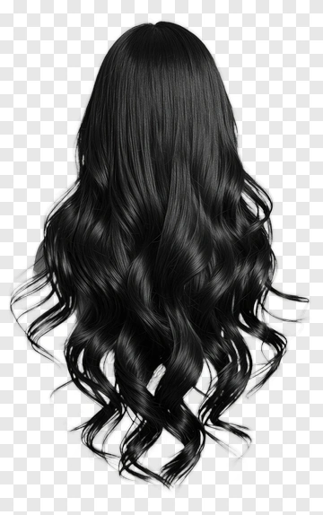 Long Black Wavy Hair PNG