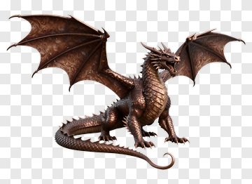 3D Dragon With Outstretched Wings PNG