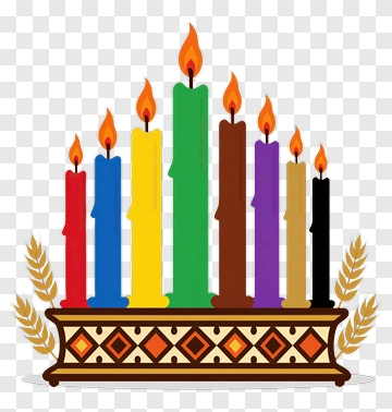 Colorful Menorah With Candles PNG