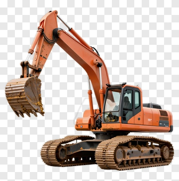 Excavator With Raised Arm PNG