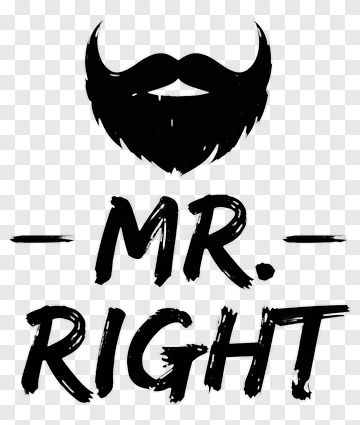 Mr. Right With Beard Graphic PNG