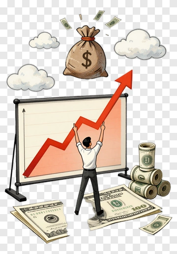Businessman Presenting A Financial Growth Chart PNG