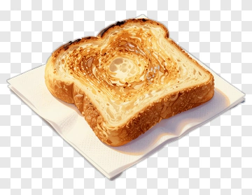 Toasted Heart-Shaped Bread Slice PNG