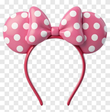 Pink Polka Dot Mouse Ears Headband PNG