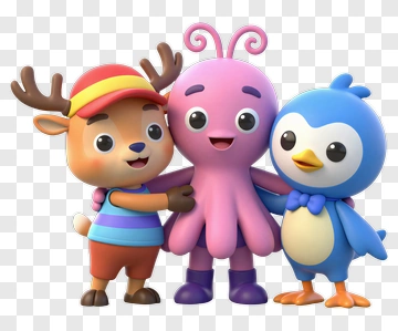 Cartoon Animal Friends Group Hug PNG