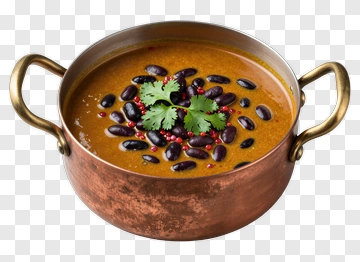 Copper Pot Of Bean Soup With Cilantro PNG