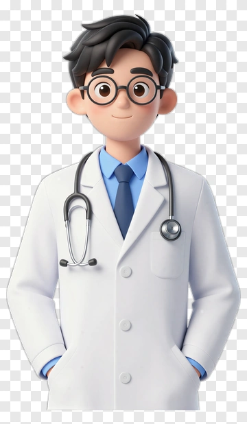 Cartoon Doctor With Stethoscope PNG