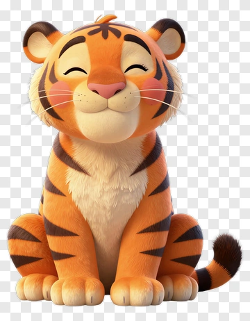 Cartoon Tiger Smiling PNG