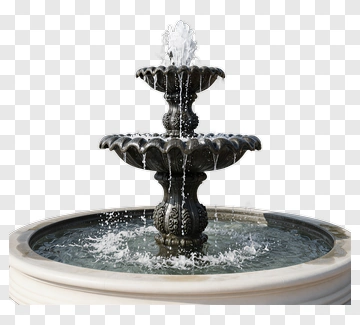 Decorative Fountain With Water Flow PNG