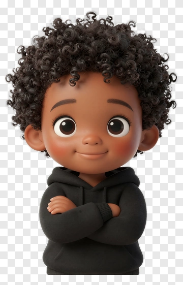 Cartoon Boy Smiling With Arms Crossed PNG