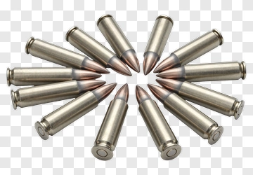 Bullet Casings Arranged In A Circular Pattern PNG