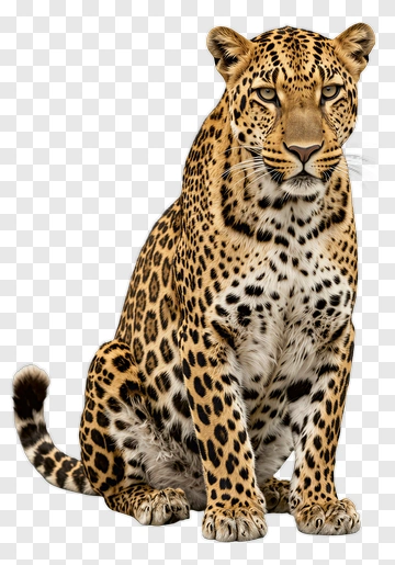 Leopard Sitting In A Natural Pose PNG