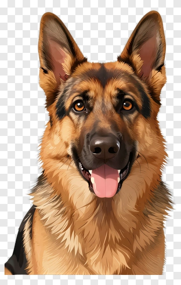 German Shepherd Dog Portrait PNG