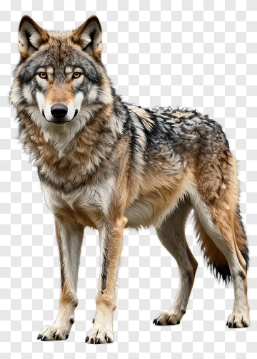 Realistic Wolf Standing Proudly PNG