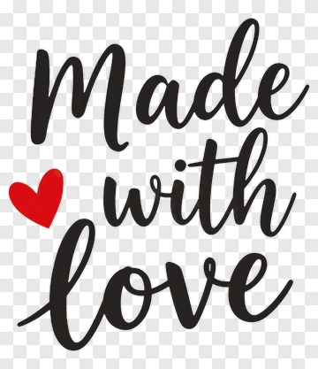 Made With Love Text Design PNG