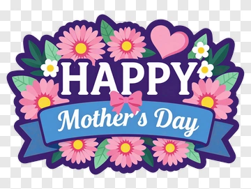 Happy Mother's Day Floral Design PNG