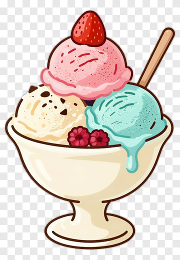 Ice Cream Sundae With Strawberry And Chocolate Chips PNG