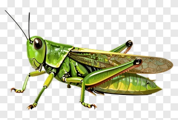 Realistic Green Grasshopper PNG