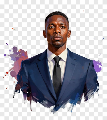 Businessman In A Suit With Colorful Background PNG