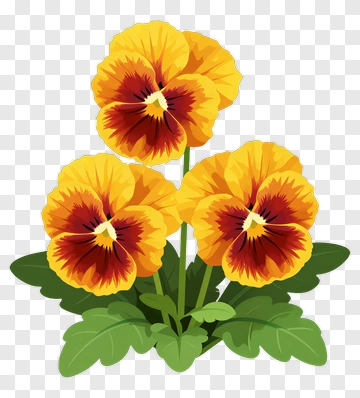 Yellow Pansy Flower Bouquet PNG