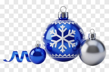 Blue Christmas Ornaments With Snowflake Design PNG