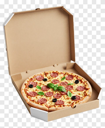 Pepperoni Pizza In Open Box PNG
