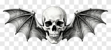 Skull With Bat Wings PNG