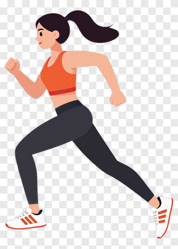 Running Woman In Athletic Wear PNG