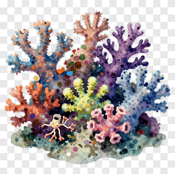 Colorful Coral Reef PNG
