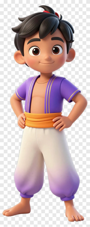 Cartoon Boy In Purple Outfit PNG