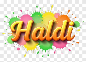 Colorful Haldi Celebration Design PNG