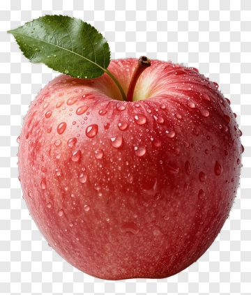 Red Apple With Water Droplets PNG