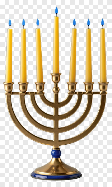 Menorah With Yellow Candles PNG