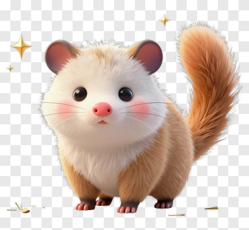 Cute Cartoon Possum With Fluffy Tail PNG