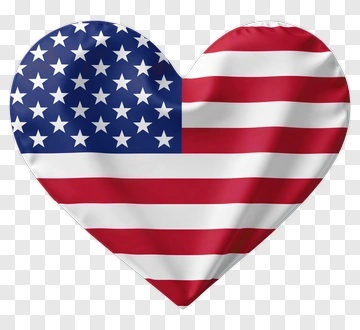 Heart Shaped American Flag PNG