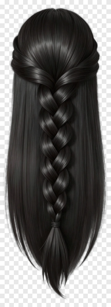 Long Black Braid PNG