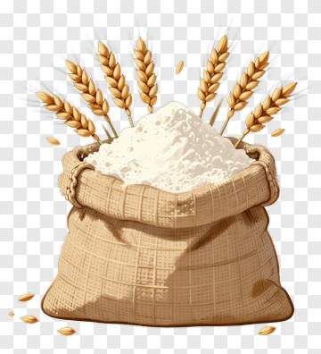 Flour Bag With Wheat Stalks PNG