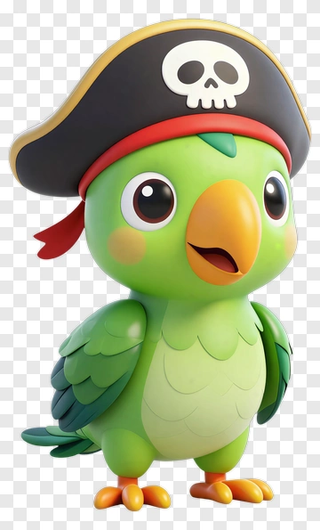 Cartoon Pirate Parrot PNG