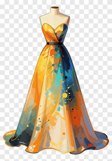 Colorful Dress With Abstract Design PNG