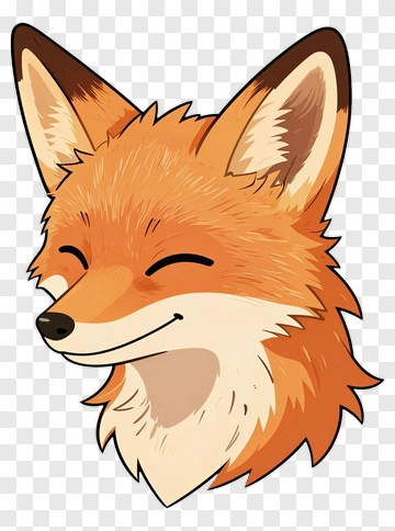 Cartoon Fox Head With A Happy Expression PNG