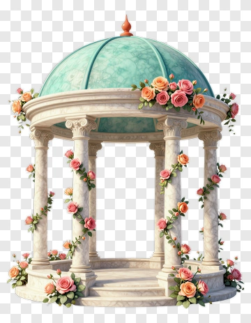 Decorative Gazebo With Roses PNG