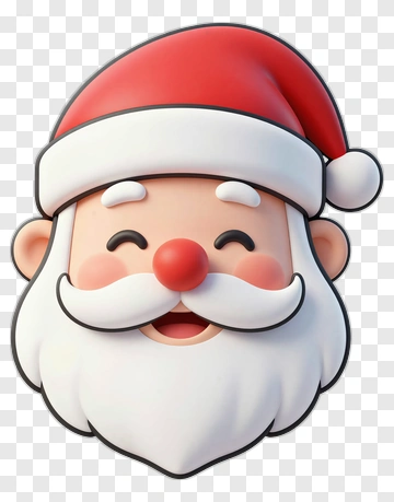 Cartoon Santa Claus Face PNG