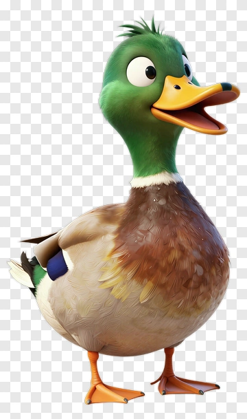 Cartoon Duck With Open Beak PNG