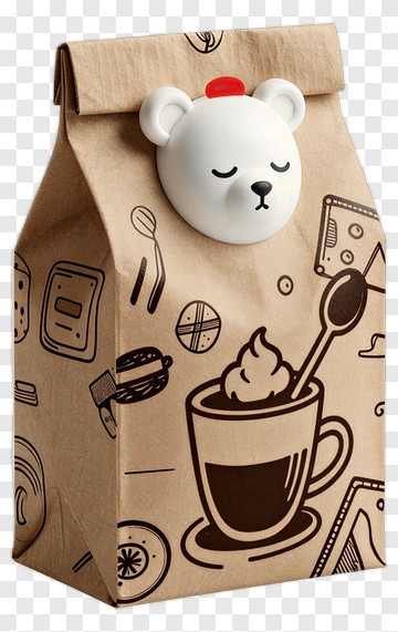 Cartoon Milk Carton With Bear Lid PNG