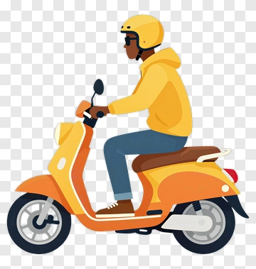 Person Riding A Scooter PNG