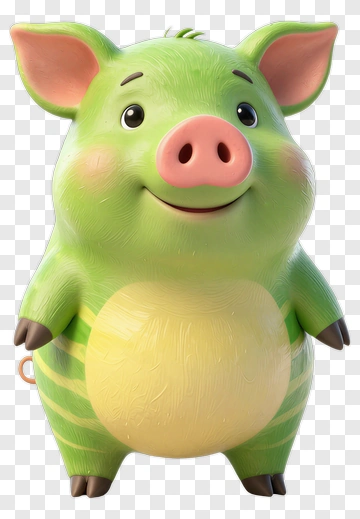 Cartoon Pig Character PNG