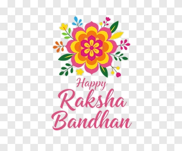 Happy Raksha Bandhan Floral Design PNG