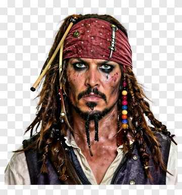 Pirate Character With Braided Hair And Bandana PNG