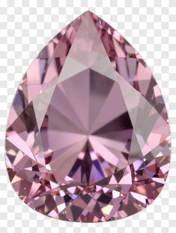 Pink Teardrop Gemstone PNG